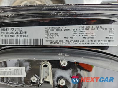 Zdjęcie 12 z 13 samochodu: 2025 RAM 2500 LARAMIE VIN:3C6UR5FLXSG530651 - miniatura