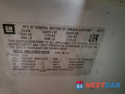 Zdjęcie 13 z 13 samochodu: 2017 GMC TERRAIN SLE VIN:2GKALMEK3H6310938 - miniatura
