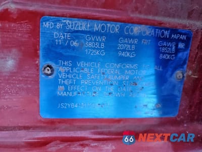 Zdjęcie 13 z 13 samochodu: 2008 SUZUKI SX4 VIN:JS2YB413175106411 - miniatura