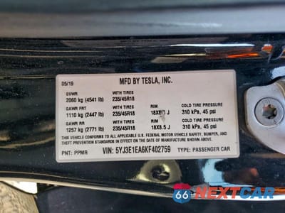 Zdjęcie 12 z 12 samochodu: 2019 TESLA MODEL 3 VIN:5YJ3E1EA6KF402759 - miniatura