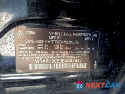 Zdjęcie 12 z 12 samochodu: 2011 BMW 328 I SULEV VIN:WBAPH5C59BA447447 - miniatura