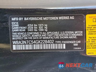 Zdjęcie 12 z 12 samochodu: 2016 BMW 428 I VIN:WBA3N7C54GK228402 - miniatura