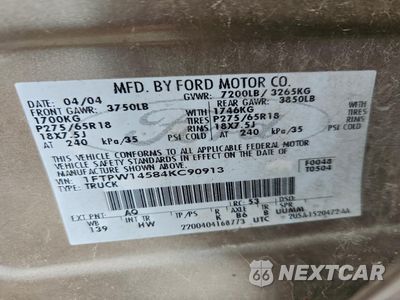 Zdjęcie 12 z 14 samochodu: 2004 FORD F150 SUPERCREW VIN:1FTPW14584KC90913 - miniatura