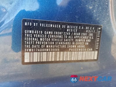 Zdjęcie 12 z 12 samochodu: 2017 VOLKSWAGEN GOLF SPORTWAGEN S VIN:3VW017AU8HM530066 - miniatura