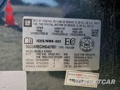 Zdjęcie 12 z 12 samochodu: 2017 CHEVROLET SILVERADO K1500 LT VIN:3GCUKREC0HG407861 - miniatura