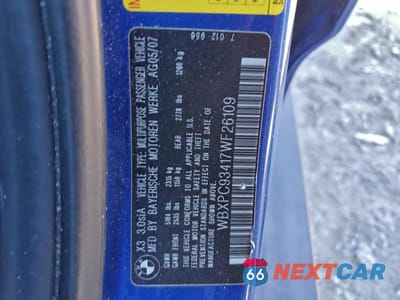 Zdjęcie 13 z 13 samochodu: 2007 BMW X3 3.0SI VIN:WBXPC93417WF26109 - miniatura