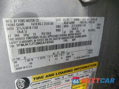 Zdjęcie 13 z 13 samochodu: 2021 FORD EXPEDITION MAX XLT VIN:1FMJK1JT2MEA19392 - miniatura