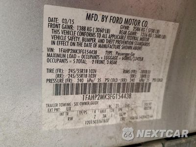 Zdjęcie 12 z 14 samochodu: 2015 FORD TAURUS POLICE INTERCEPTOR VIN:1FAHP2MK3FG154438 - miniatura