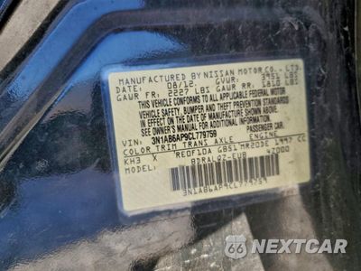 Zdjęcie 12 z 12 samochodu: 2012 NISSAN SENTRA 2.0 VIN:3N1AB6AP9CL779759 - miniatura