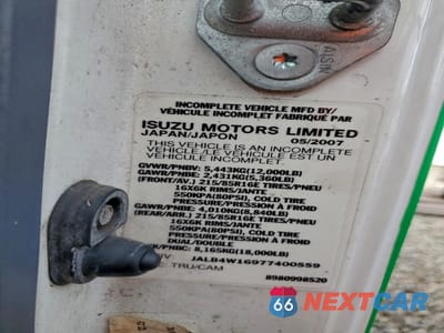 Zdjęcie 12 z 12 samochodu: 2007 ISUZU NPR VIN:JALB4W16977400559 - miniatura