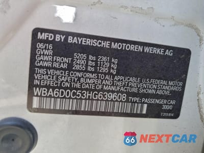 Zdjęcie 13 z 15 samochodu: 2017 BMW 640 I GRAN COUPE VIN:WBA6D0C53HG639608 - miniatura