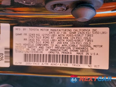 Zdjęcie 12 z 14 samochodu: 2007 TOYOTA TACOMA DOUBLE CAB PRERUNNER LONG BED VIN:5TEKU72N27Z338136 - miniatura
