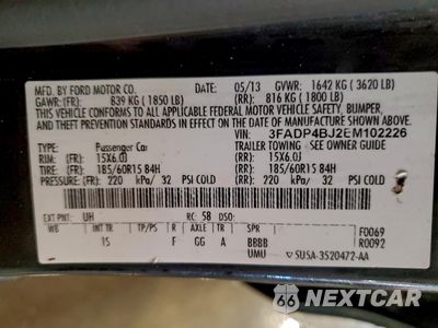 Zdjęcie 12 z 13 samochodu: 2014 FORD FIESTA SE VIN:3FADP4BJ2EM102226 - miniatura