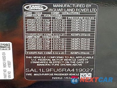 Zdjęcie 14 z 15 samochodu: 2024 LAND ROVER RANGE ROVER SPORT DYNAMIC SE VIN:SAL1L9FU6RA419027 - miniatura