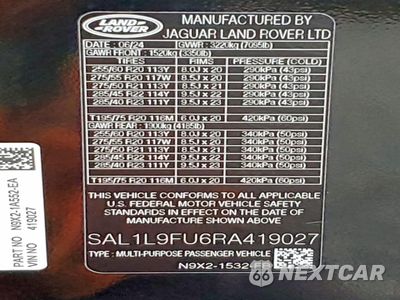 Zdjęcie 14 z 15 samochodu: 2024 LAND ROVER RANGE ROVER SPORT DYNAMIC SE VIN:SAL1L9FU6RA419027 - miniatura