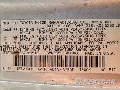 Zdjęcie 12 z 12 samochodu: 2006 TOYOTA TACOMA PRERUNNER ACCESS CAB VIN:5TETU62N96Z281513 - miniatura