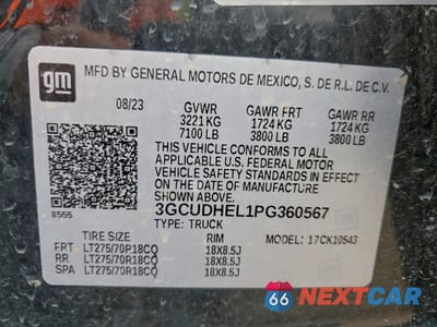 Zdjęcie 12 z 12 samochodu: 2023 CHEVROLET SILVERADO K1500 ZR2 VIN:3GCUDHEL1PG360567 - miniatura