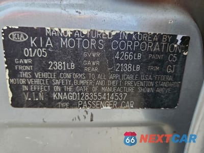 Zdjęcie 12 z 12 samochodu: 2005 KIA OPTIMA LX V6 VIN:KNAGD128355414537 - miniatura