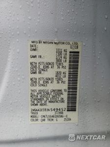 Zdjęcie 12 z 12 samochodu: 2018 NISSAN TITAN SV VIN:1N6AA1E59JN549452 - miniatura