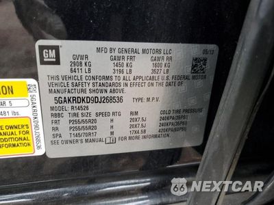 Zdjęcie 13 z 13 samochodu: 2013 BUICK ENCLAVE VIN:5GAKRDKD9DJ268536 - miniatura