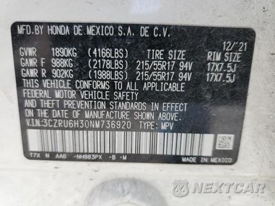 Zdjęcie 13 z 13 samochodu: 2022 HONDA HR-V LX VIN:3CZRU6H30NM736920 - miniatura