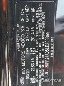 Zdjęcie 12 z 12 samochodu: 2020 KIA FORTE FE VIN:3KPF24AD5LE238869 - miniatura
