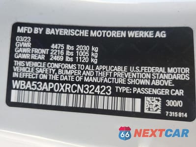 Zdjęcie 13 z 13 samochodu: 2024 BMW 430I VIN:WBA53AP0XRCN32423 - miniatura