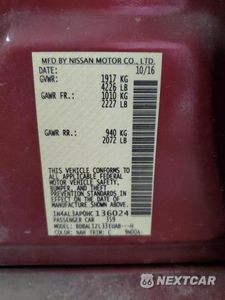 Zdjęcie 12 z 12 samochodu: 2017 NISSAN ALTIMA 2.5 VIN:1N4AL3AP0HC136024 - miniatura