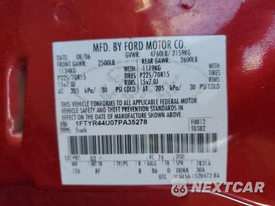 Zdjęcie 12 z 12 samochodu: 2007 FORD RANGER SUPER CAB VIN:1FTYR44U07PA35278 - miniatura