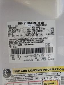 Zdjęcie 12 z 12 samochodu: 2011 FORD F150 SUPERCREW VIN:1FTFW1ET6BFD29643 - miniatura