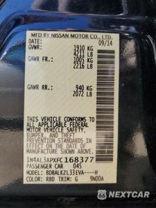Zdjęcie 12 z 12 samochodu: 2015 NISSAN ALTIMA 2.5 VIN:1N4AL3APXFC168377 - miniatura