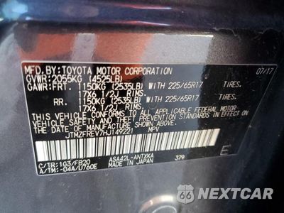 Zdjęcie 12 z 12 samochodu: 2017 TOYOTA RAV4 LE VIN:JTMZFREV7HJ149221 - miniatura