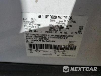 Zdjęcie 13 z 13 samochodu: 2018 FORD EXPLORER LIMITED VIN:1FM5K7F88JGA63616 - miniatura