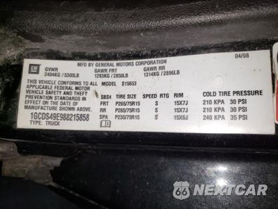 Zdjęcie 12 z 12 samochodu: 2008 CHEVROLET COLORADO LT VIN:1GCDS49E988215858 - miniatura