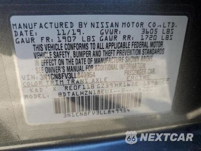 Zdjęcie 13 z 13 samochodu: 2020 NISSAN VERSA SR VIN:3N1CN8FV3LL849954 - miniatura