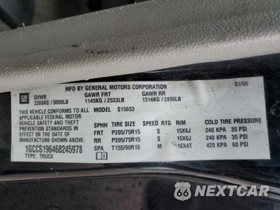 Zdjęcie 12 z 12 samochodu: 2006 CHEVROLET COLORADO VIN:1GCCS196468245978 - miniatura