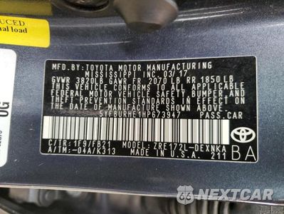 Zdjęcie 12 z 12 samochodu: 2017 TOYOTA COROLLA L VIN:5YFBURHE1HP673947 - miniatura