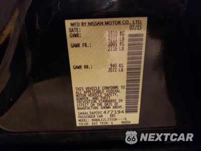 Zdjęcie 12 z 12 samochodu: 2015 NISSAN ALTIMA 2.5 VIN:1N4AL3AP2FC477194 - miniatura