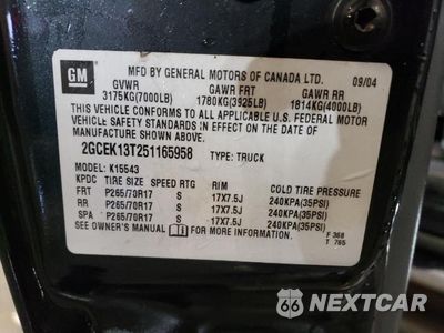 Zdjęcie 12 z 12 samochodu: 2005 CHEVROLET SILVERADO K1500 VIN:2GCEK13T251165958 - miniatura