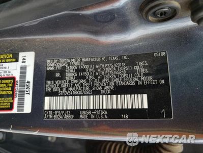 Zdjęcie 13 z 13 samochodu: 2008 TOYOTA TUNDRA CREWMAX VIN:5TFDV54168X070902 - miniatura