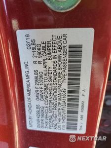 Zdjęcie 12 z 12 samochodu: 2018 HONDA ACCORD LX VIN:1HGCV1F13JA116049 - miniatura