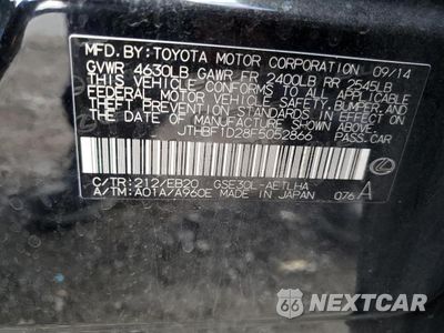 Zdjęcie 12 z 12 samochodu: 2015 LEXUS IS 250 VIN:JTHBF1D28F5052866 - miniatura