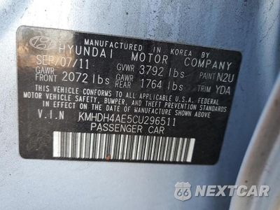 Zdjęcie 13 z 13 samochodu: 2012 HYUNDAI ELANTRA GLS VIN:KMHDH4AE5CU296511 - miniatura