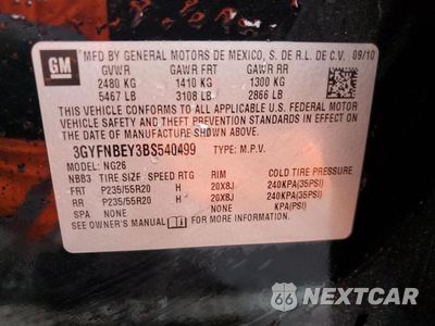 Zdjęcie 13 z 13 samochodu: 2011 CADILLAC SRX PERFORMANCE COLLECTION VIN:3GYFNBEY3BS540499 - miniatura