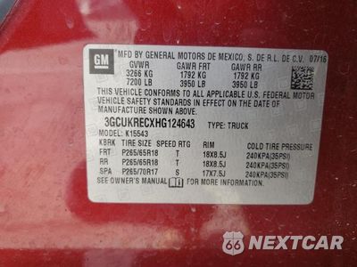 Zdjęcie 12 z 12 samochodu: 2017 CHEVROLET SILVERADO K1500 LT VIN:3GCUKRECXHG124643 - miniatura