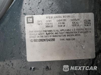 Zdjęcie 12 z 12 samochodu: 2017 CHEVROLET CRUZE LT VIN:1G1BE5SM2H7242288 - miniatura