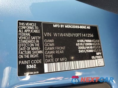 Zdjęcie 10 z 10 samochodu: 2023 MERCEDES-BENZ SPRINTER 2500 VIN:W1W4NBVY0PT141256 - miniatura