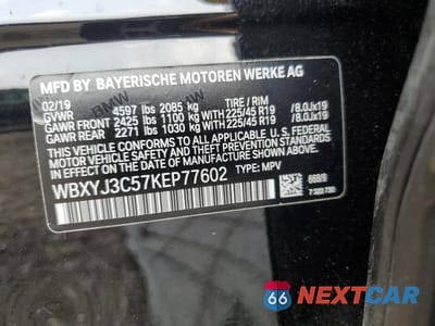 Zdjęcie 12 z 12 samochodu: 2019 BMW X2 SDRIVE28I VIN:WBXYJ3C57KEP77602 - miniatura