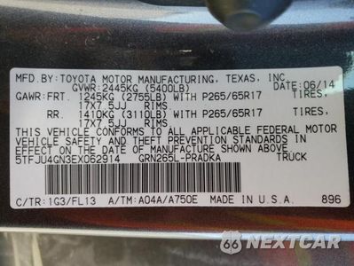 Zdjęcie 13 z 13 samochodu: 2014 TOYOTA TACOMA DOUBLE CAB PRERUNNER VIN:5TFJU4GN3EX062914 - miniatura