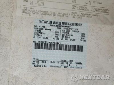 Zdjęcie 10 z 10 samochodu: 2003 FORD F550 SUPER DUTY STRIPPED CHASSIS VIN:1FCLF53S930A04445 - miniatura